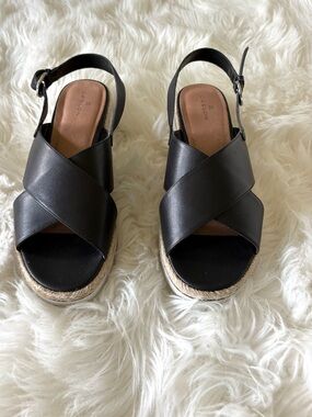 Caslon Black Wedge Sandals Size 8